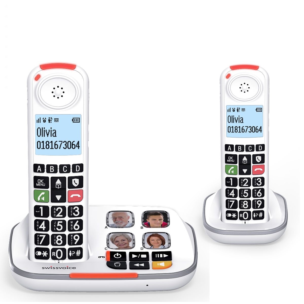 Swissvoice Xtra 2355 Big Button DECT Phone with Answering Machine - Duo ...