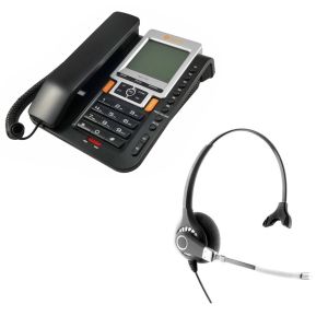 Landline telephone with online headset jack