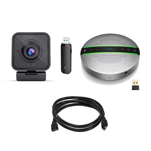 Project Telecom Marconi | Wireless HD 1080p Webcam | Premium USB Wireless Bluetooth Speakerphone Bundle | Conference Room Cable Kit